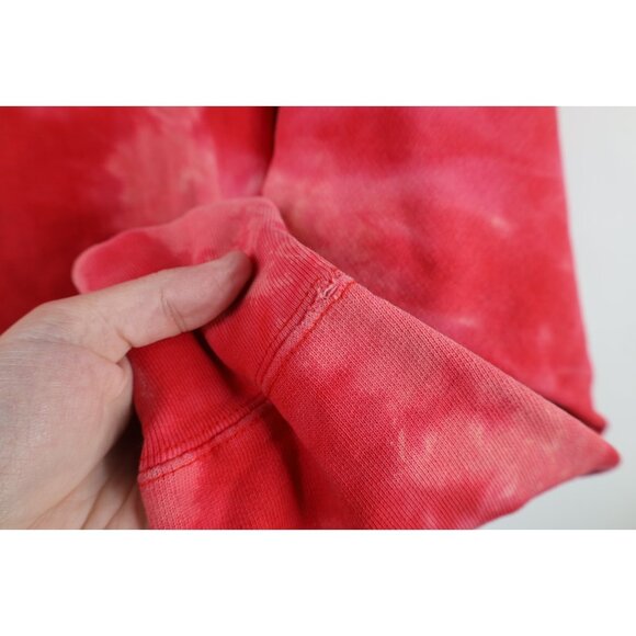 Vintage 90s Mens Medium Spell Out Acid Wash Ohio State University Hoodie Red - Picture 13 of 16